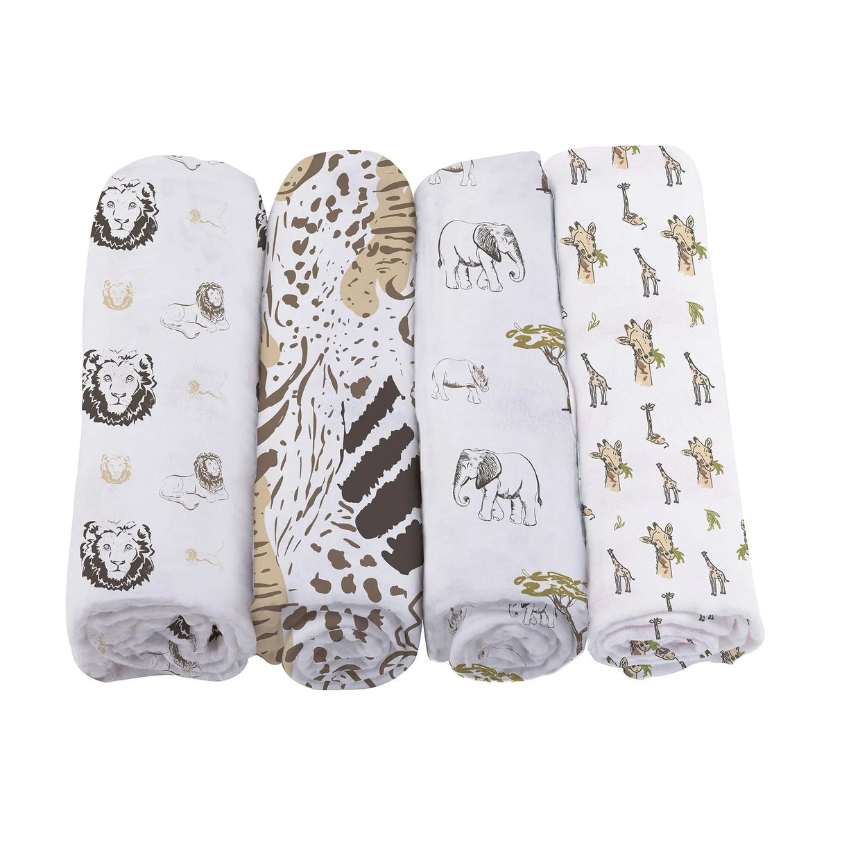 Swaddle 4PK | Bamboo Muslin  - On The Savannah Newcastle Classics