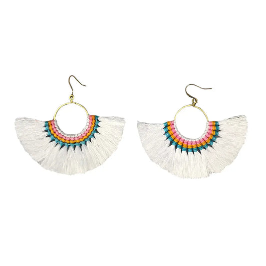 Tassel Fan Earrings Hmong Tribe