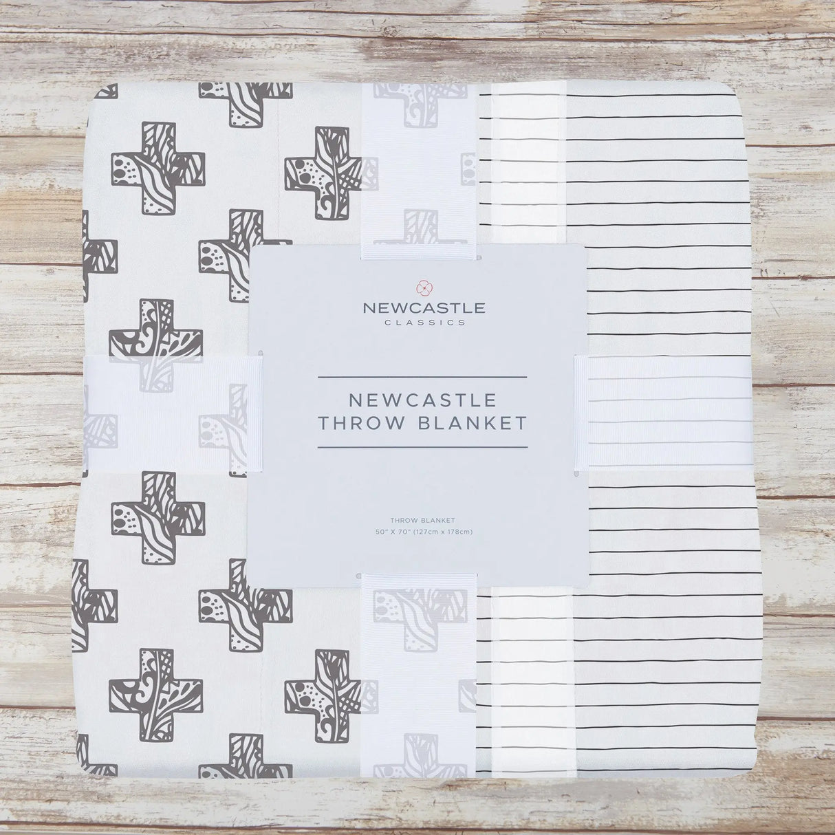 Throw Blanket | Bamboo Muslin - Nordic Stamp & Pencil Stripe Newcastle Classics