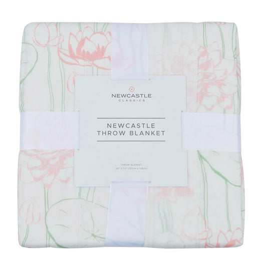 Throw Blanket | Bamboo Muslin - Water Lily Newcastle Classics