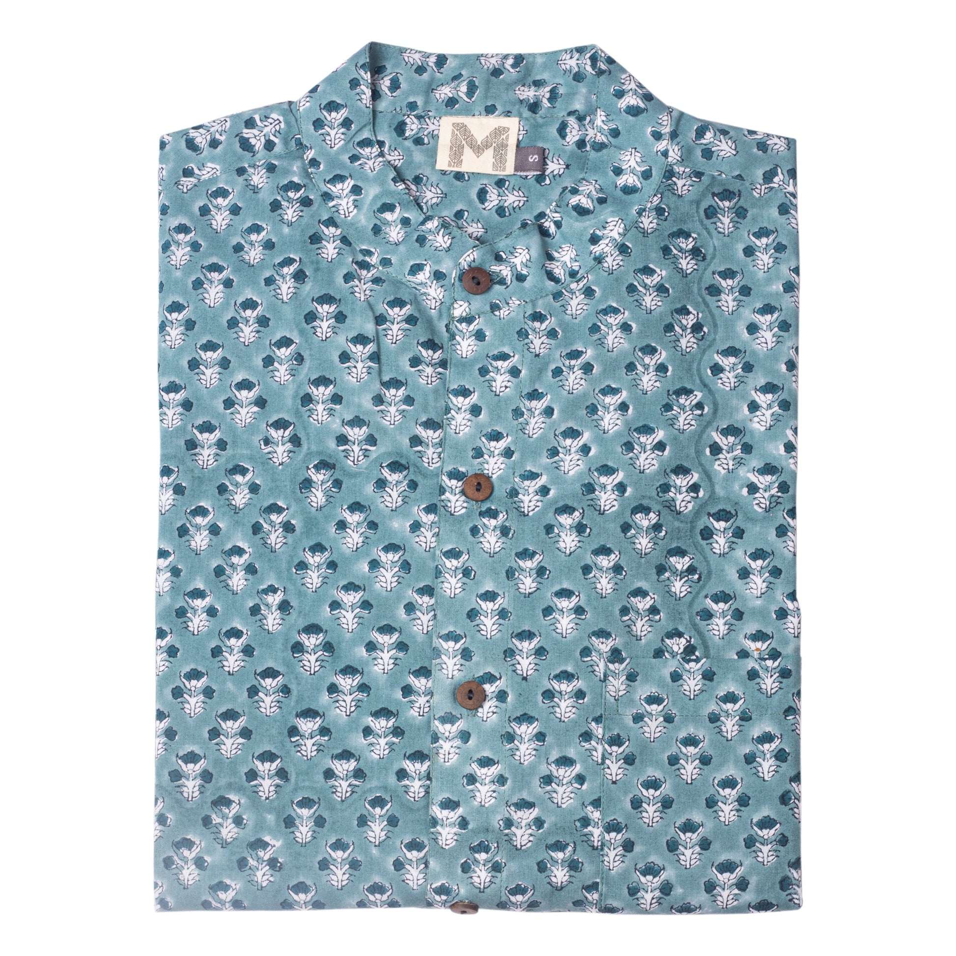 Boys Collarless Shirts | Button Down Short Sleeve-8