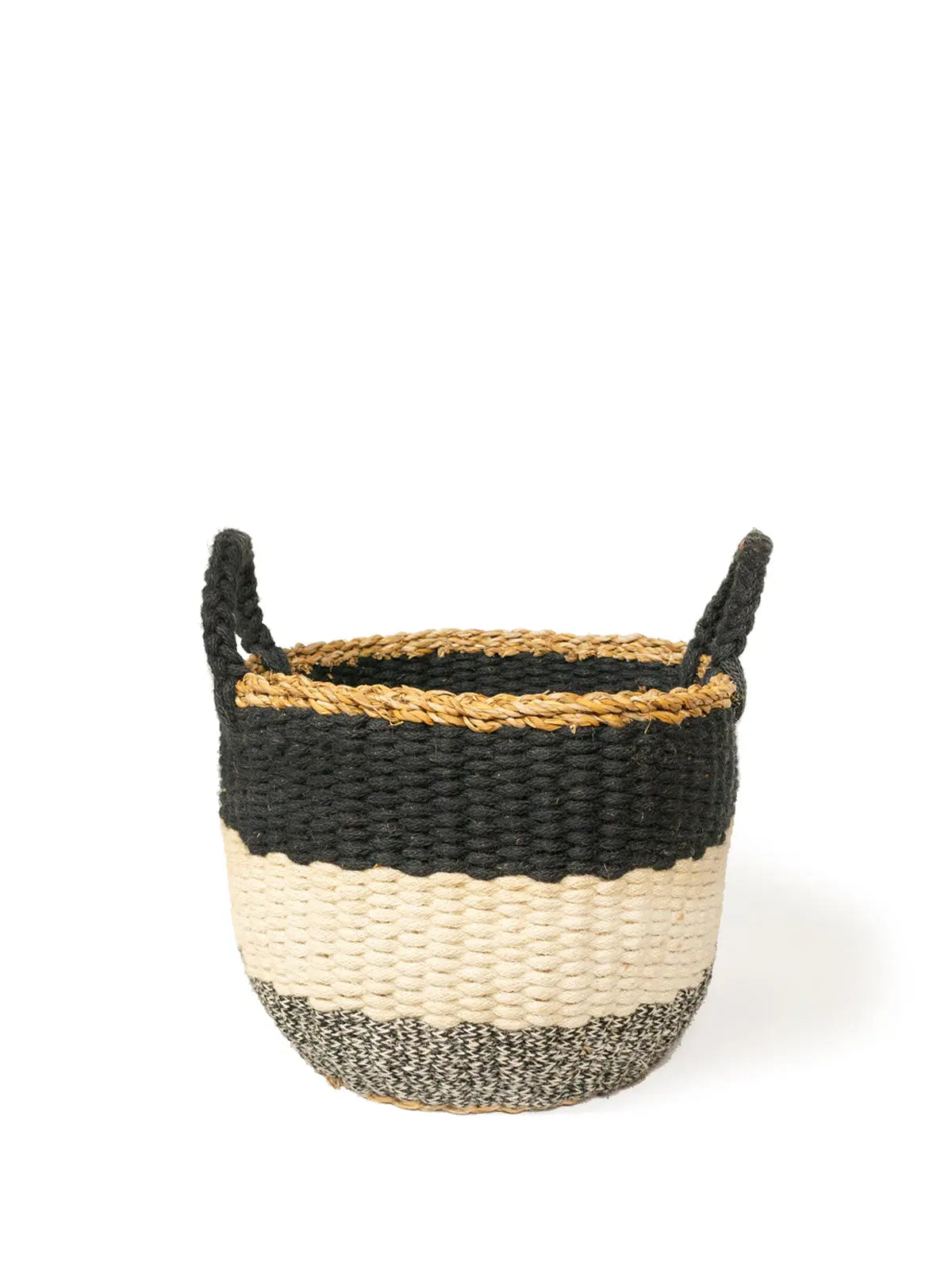 Ula Stripe Basket - Black KORISSA