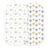 Vintage Bicycles and Hot Air Balloon Bamboo Changing Pad Cover/Bassinet Sheet Newcastle Classics