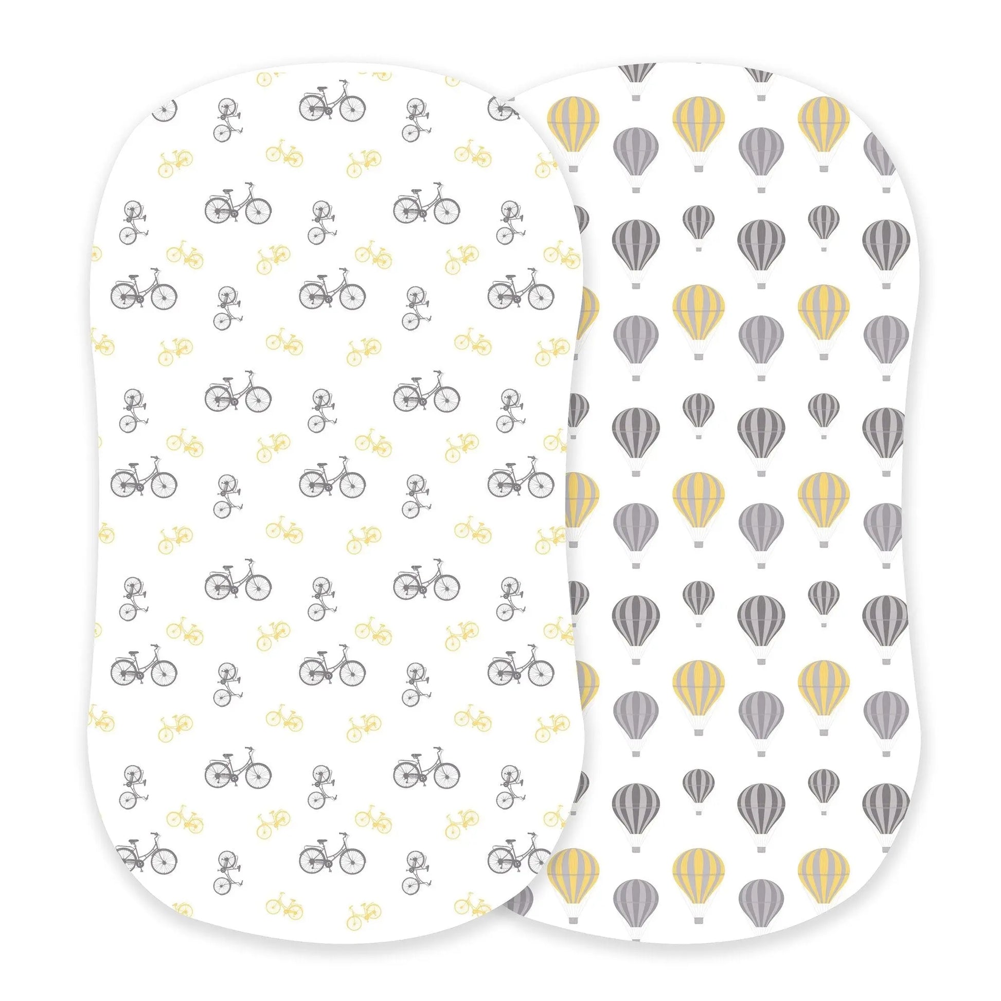 Vintage Bicycles and Hot Air Balloon Bamboo Changing Pad Cover/Bassinet Sheet Newcastle Classics