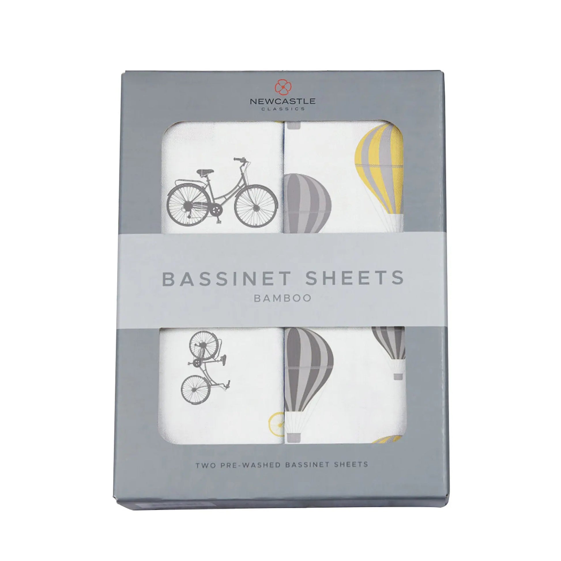 Vintage Bicycles and Hot Air Balloon Bamboo Changing Pad Cover/Bassinet Sheet Newcastle Classics