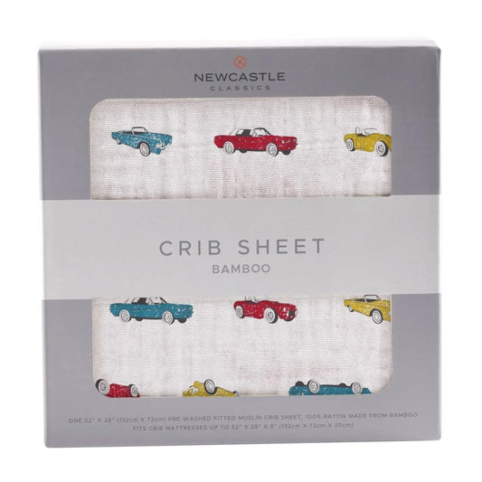 Vintage Muscle Cars Bamboo Muslin Crib Sheet Newcastle Classics