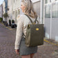 Moss Green Laptop Backpack Bag | Vegan Leather-7