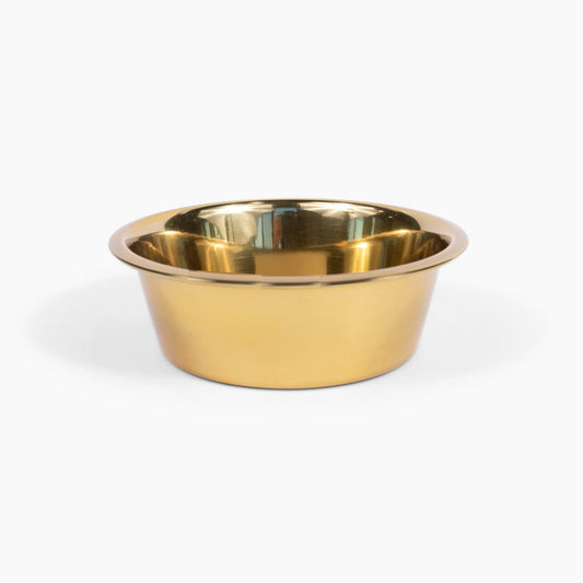 Durable Gold Stainless Steel Heavy Dog Bowl-0