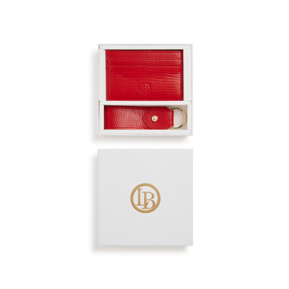 Red CC holder & Key Chain Gift Box | Vegan Leather-0