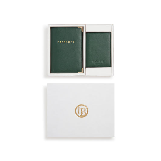 Nutcombe Green Passport Holder & bi-fold CC holder Gift Box-0