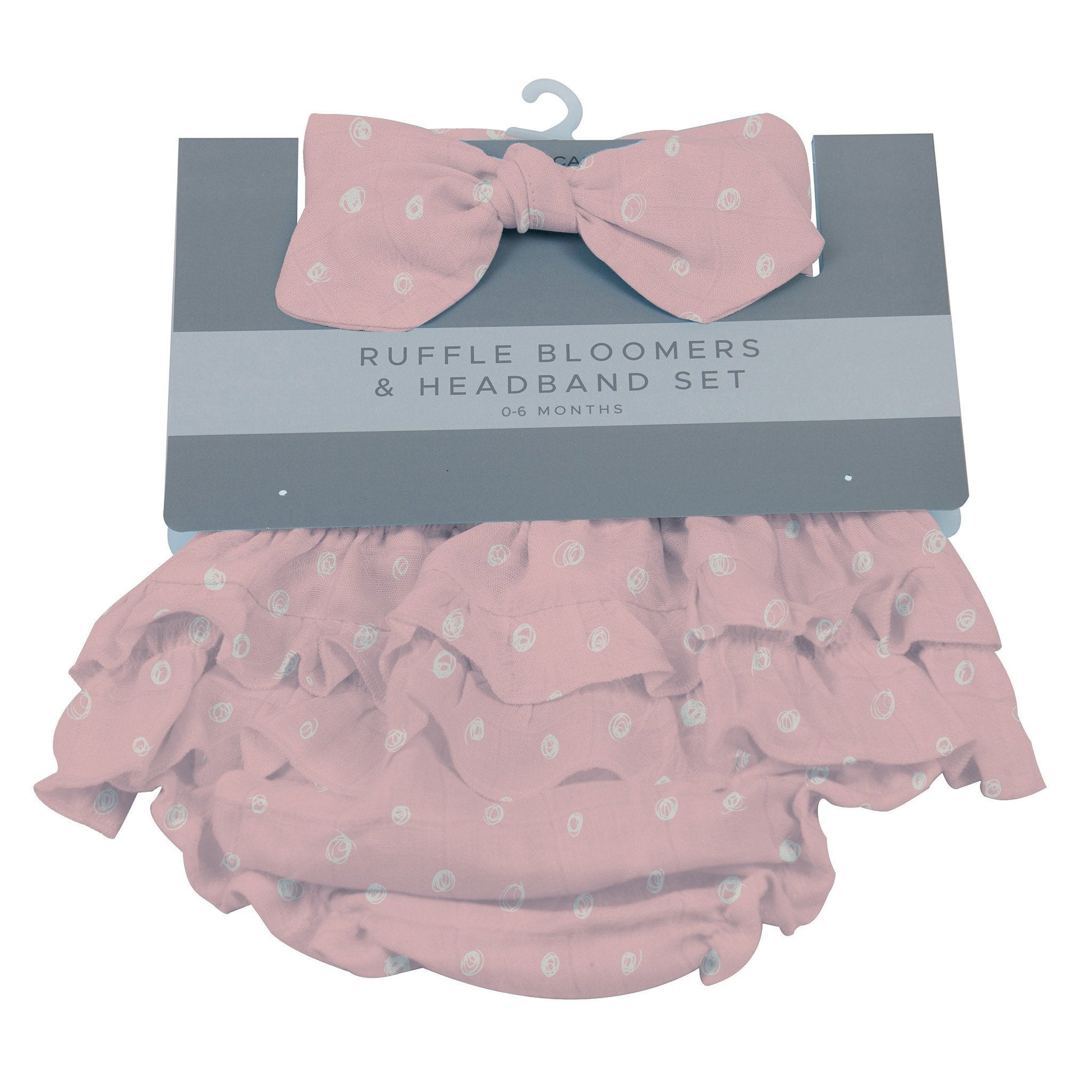 Baby Ruffle Bloomers & Headband Set | Pink Pearl Polka Dot -0