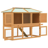 vidaXL Animal Rabbit Cage Double Floor Solid Fir Wood vidaXL