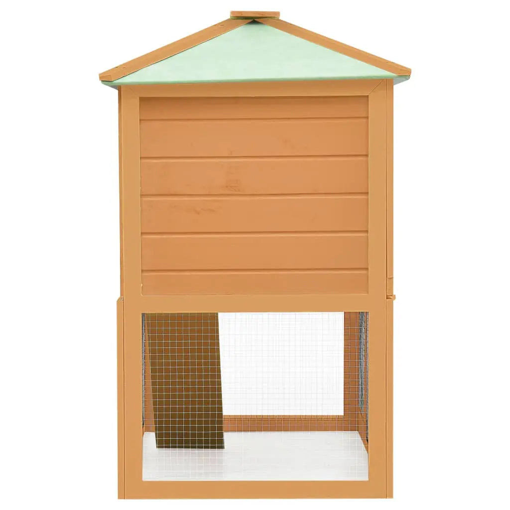 vidaXL Animal Rabbit Cage Double Floor Solid Fir Wood vidaXL