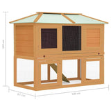 vidaXL Animal Rabbit Cage Double Floor Solid Fir Wood vidaXL