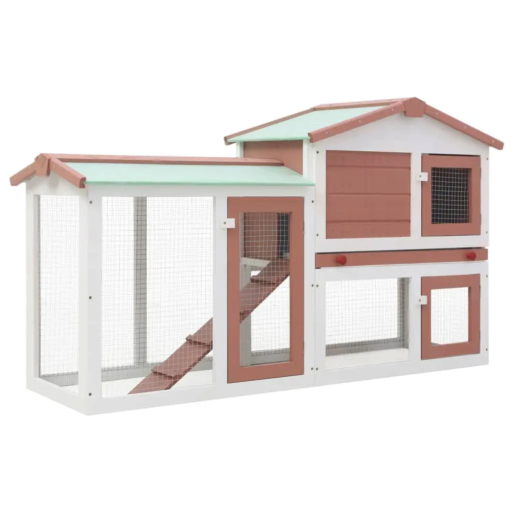 vidaXL Outdoor Large Rabbit Hutch Wood Pet Cage House Enclosure Multi Colors vidaXL