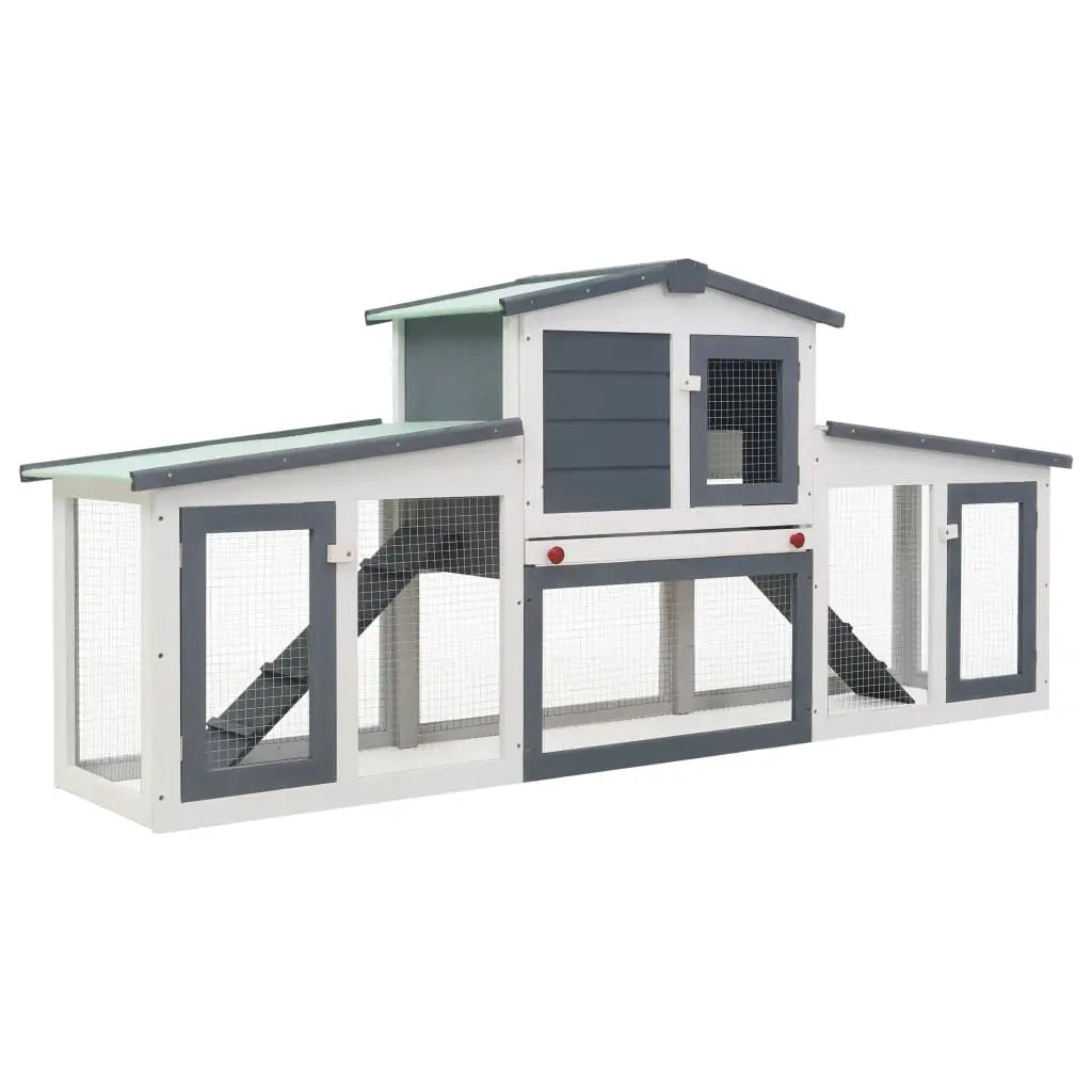 vidaXL Outdoor Large Rabbit Hutch Wood Small Animal Habitat Cage Multi Colors vidaXL