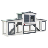 vidaXL Outdoor Large Rabbit Hutch Wood Small Animal Habitat Cage Multi Colors vidaXL