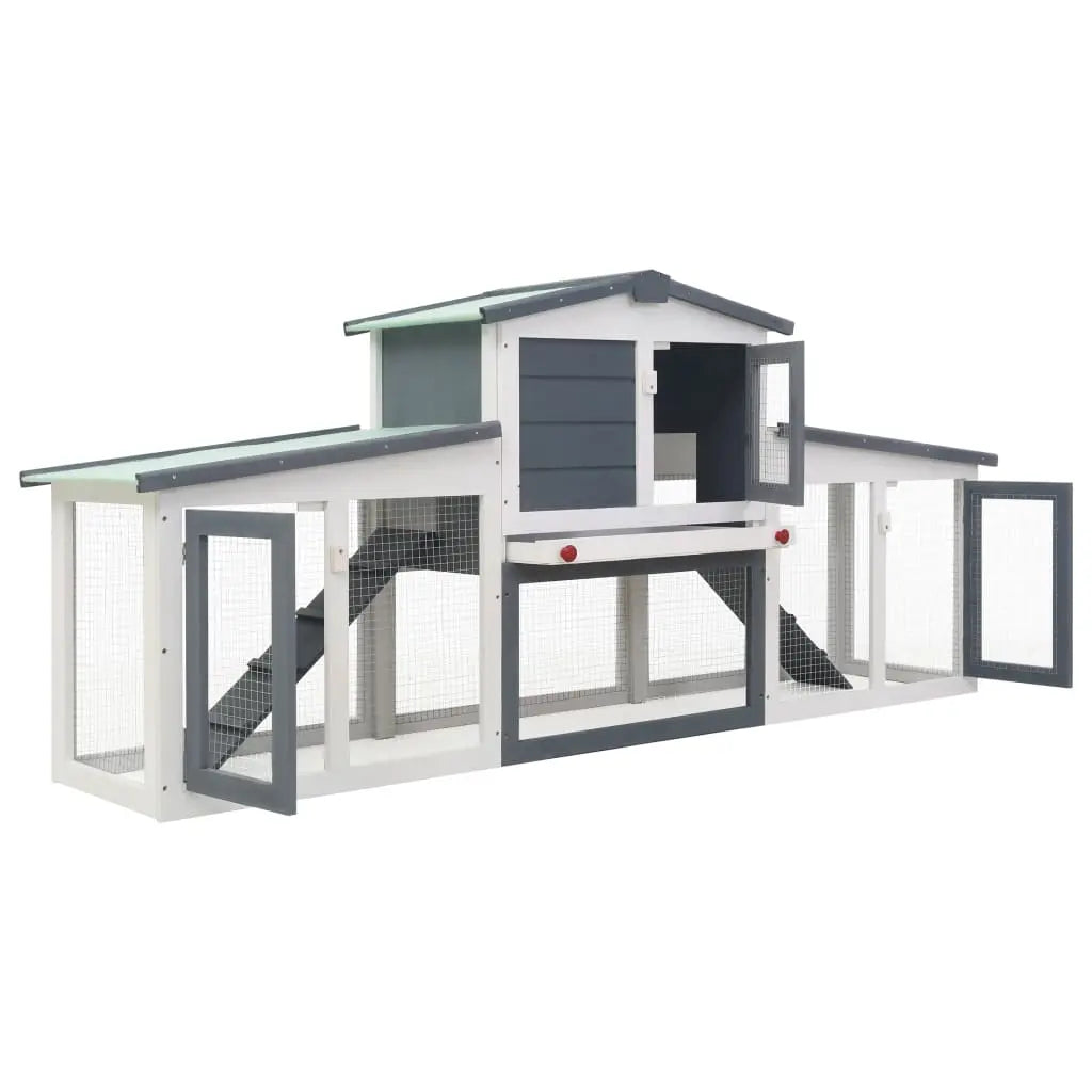 vidaXL Outdoor Large Rabbit Hutch Wood Small Animal Habitat Cage Multi Colors vidaXL