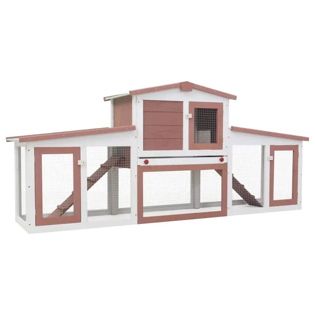 vidaXL Outdoor Large Rabbit Hutch Wood Small Animal Habitat Cage Multi Colors vidaXL