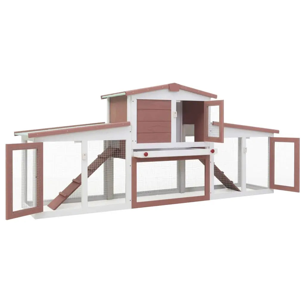 vidaXL Outdoor Large Rabbit Hutch Wood Small Animal Habitat Cage Multi Colors vidaXL