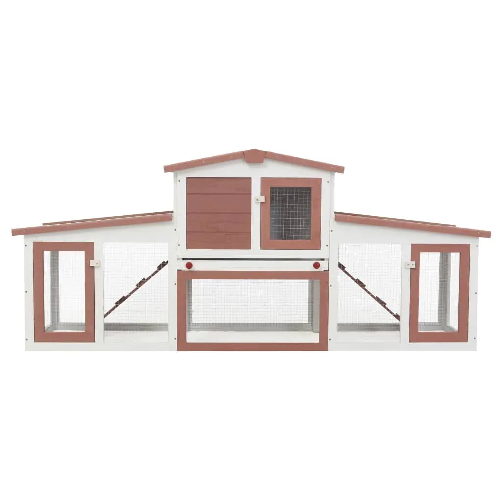 vidaXL Outdoor Large Rabbit Hutch Wood Small Animal Habitat Cage Multi Colors vidaXL