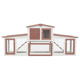 vidaXL Outdoor Large Rabbit Hutch Wood Small Animal Habitat Cage Multi Colors vidaXL