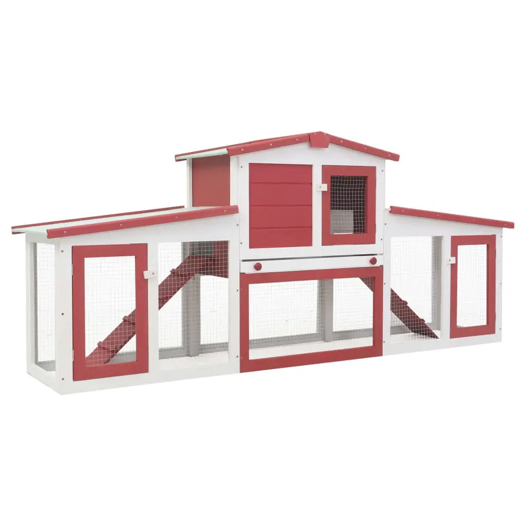 vidaXL Outdoor Large Rabbit Hutch Wood Small Animal Habitat Cage Multi Colors vidaXL