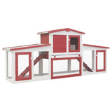 vidaXL Outdoor Large Rabbit Hutch Wood Small Animal Habitat Cage Multi Colors vidaXL