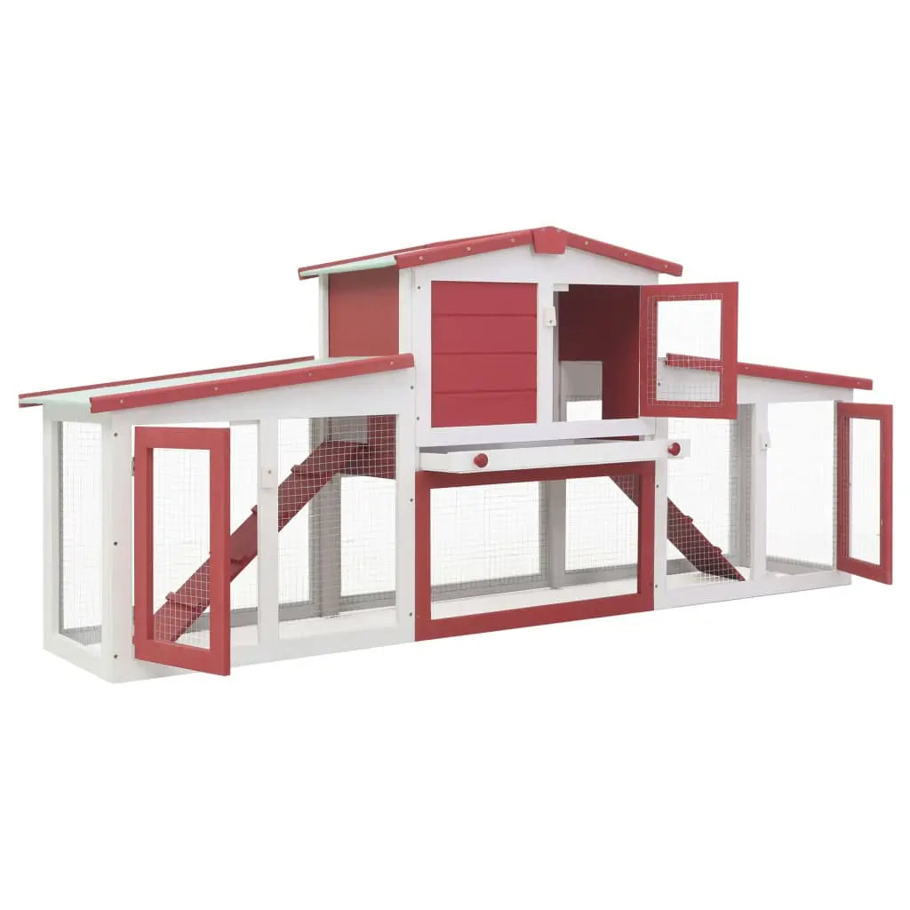 vidaXL Outdoor Large Rabbit Hutch Wood Small Animal Habitat Cage Multi Colors vidaXL