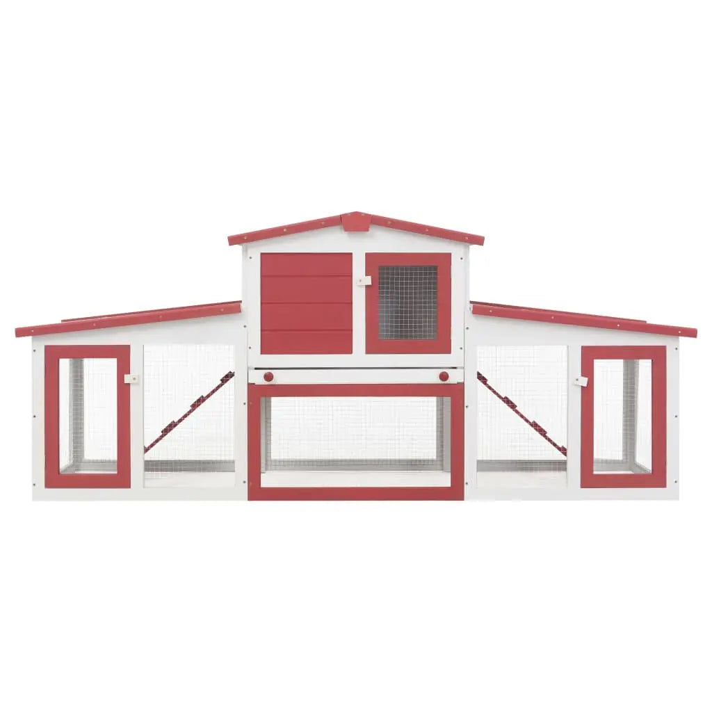 vidaXL Outdoor Large Rabbit Hutch Wood Small Animal Habitat Cage Multi Colors vidaXL