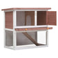 vidaXL Outdoor Rabbit Hutch 1-Door Wood Animal Cage Living House Multi Colors vidaXL
