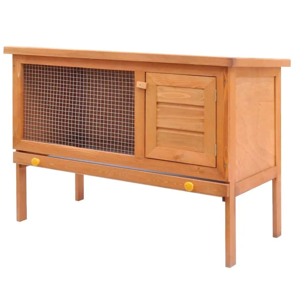 vidaXL Outdoor Rabbit Hutch 1 Layer Wood Pet Cage Raised Bunny Multi Colors vidaXL
