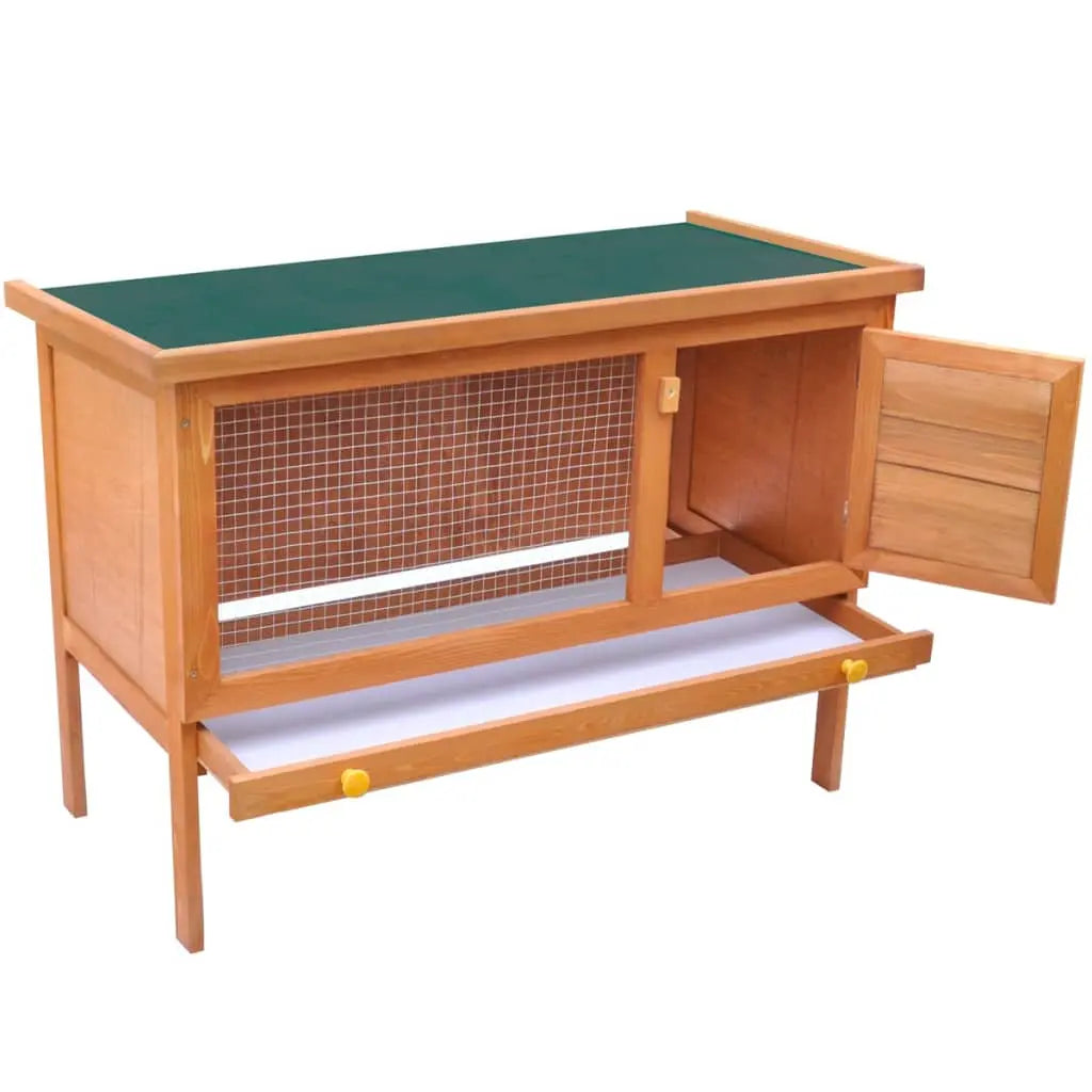 vidaXL Outdoor Rabbit Hutch 1 Layer Wood Pet Cage Raised Bunny Multi Colors vidaXL