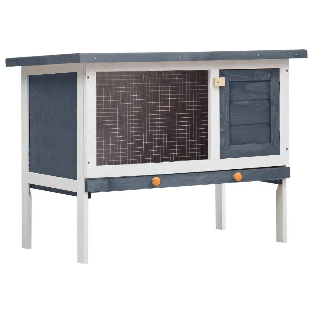 vidaXL Outdoor Rabbit Hutch 1 Layer Wood Pet Cage Raised Bunny Multi Colors vidaXL
