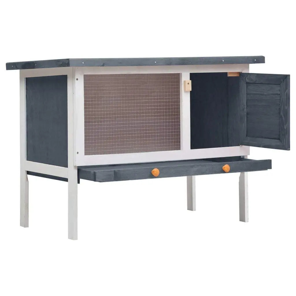 vidaXL Outdoor Rabbit Hutch 1 Layer Wood Pet Cage Raised Bunny Multi Colors vidaXL