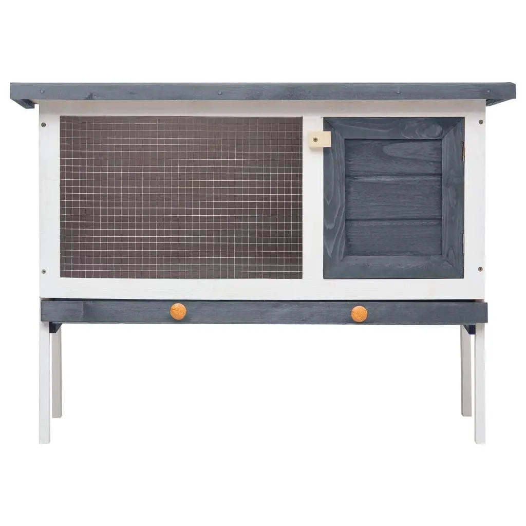 vidaXL Outdoor Rabbit Hutch 1 Layer Wood Pet Cage Raised Bunny Multi Colors vidaXL