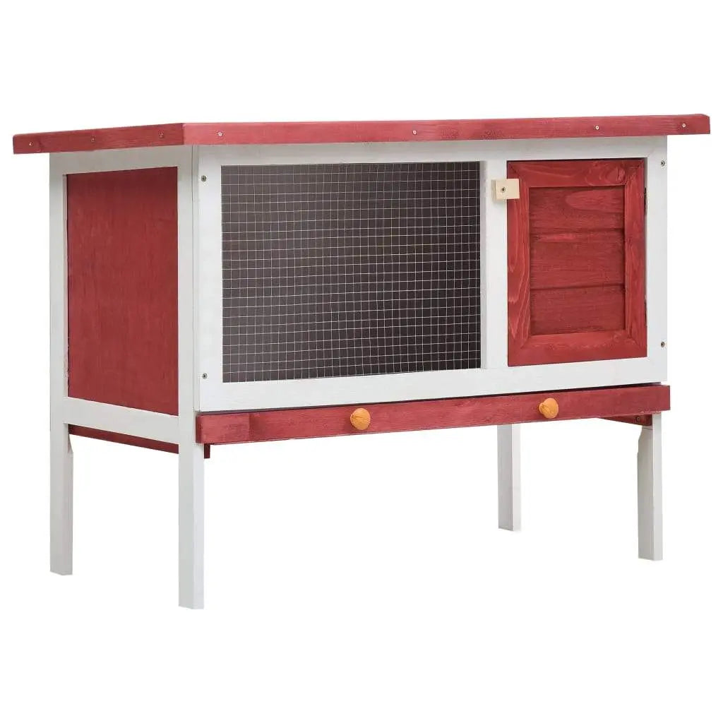 vidaXL Outdoor Rabbit Hutch 1 Layer Wood Pet Cage Raised Bunny Multi Colors vidaXL