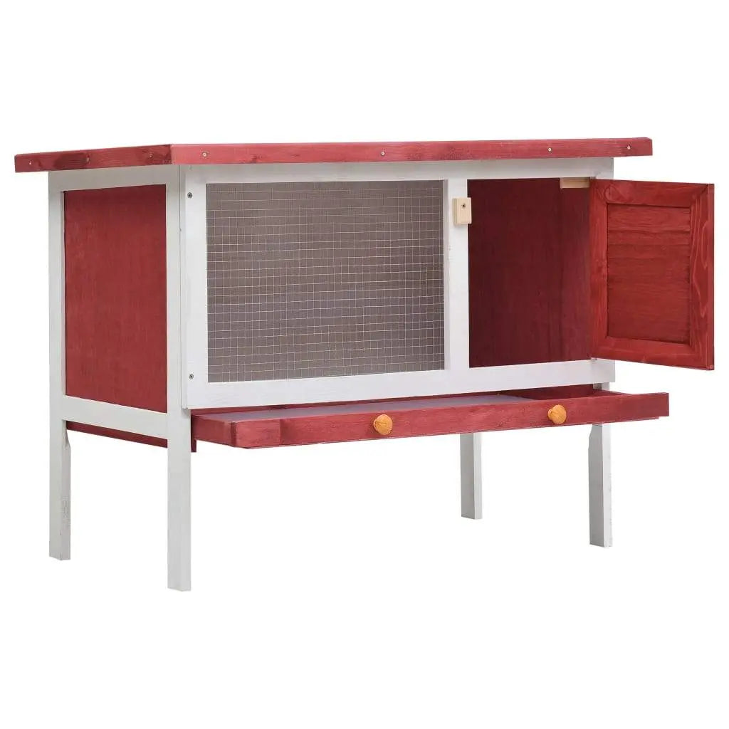 vidaXL Outdoor Rabbit Hutch 1 Layer Wood Pet Cage Raised Bunny Multi Colors vidaXL