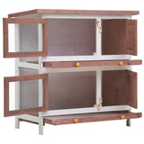 vidaXL Outdoor Rabbit Hutch 4-Door Wood Animal Cage Living House Multi Colors vidaXL
