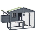 vidaXL Solid Fir Wood Chicken Coop with Nest Box Hen Cage House Multi Colors vidaXL