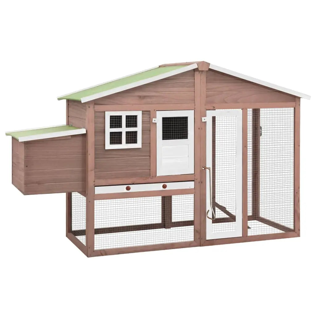vidaXL Solid Fir Wood Chicken Coop with Nest Box Hen Cage House Multi Colors vidaXL