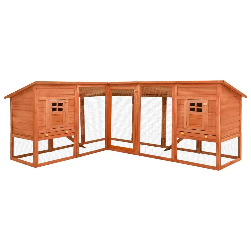 vidaXL Solid Fir Wood Outdoor Rabbit Hutch with Run Pet Cage Multi Colors vidaXL