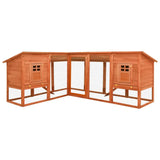 vidaXL Solid Fir Wood Outdoor Rabbit Hutch with Run Pet Cage Multi Colors vidaXL