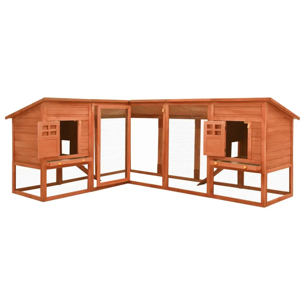vidaXL Solid Fir Wood Outdoor Rabbit Hutch with Run Pet Cage Multi Colors vidaXL