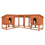 vidaXL Solid Fir Wood Outdoor Rabbit Hutch with Run Pet Cage Multi Colors vidaXL