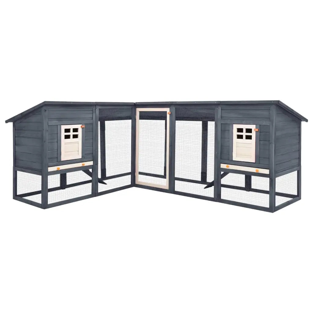 vidaXL Solid Fir Wood Outdoor Rabbit Hutch with Run Pet Cage Multi Colors vidaXL
