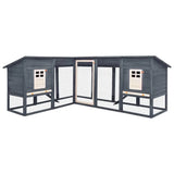 vidaXL Solid Fir Wood Outdoor Rabbit Hutch with Run Pet Cage Multi Colors vidaXL
