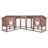 vidaXL Solid Fir Wood Outdoor Rabbit Hutch with Run Pet Cage Multi Colors vidaXL