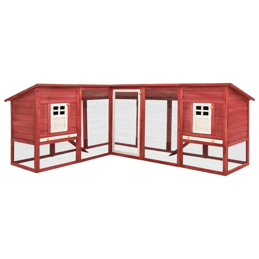 vidaXL Solid Fir Wood Outdoor Rabbit Hutch with Run Pet Cage Multi Colors vidaXL