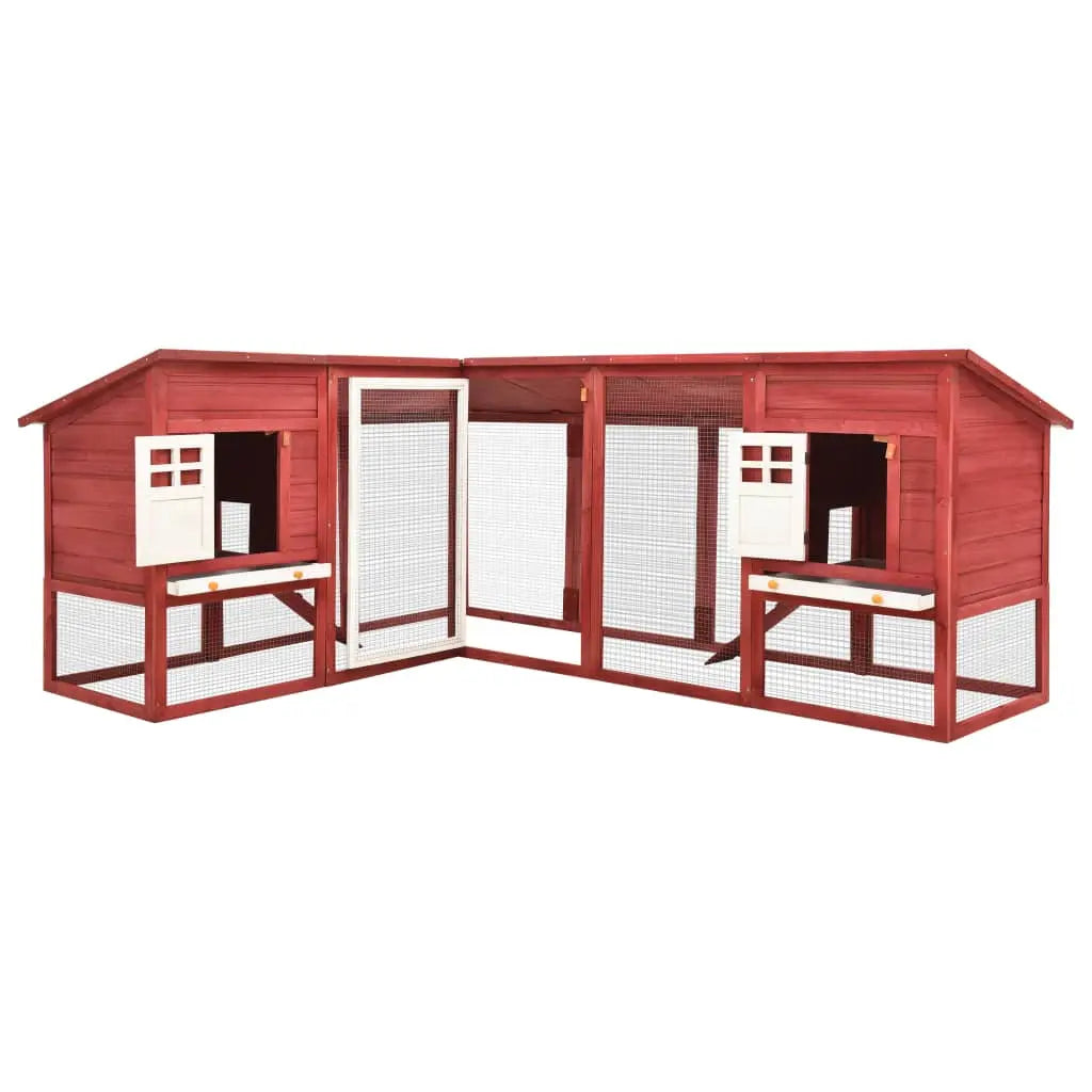 vidaXL Solid Fir Wood Outdoor Rabbit Hutch with Run Pet Cage Multi Colors vidaXL